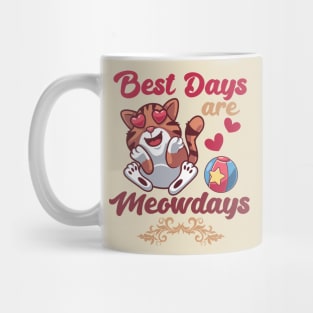 Best Days Are Meowdays Cute Heart Eyes Cat Mug